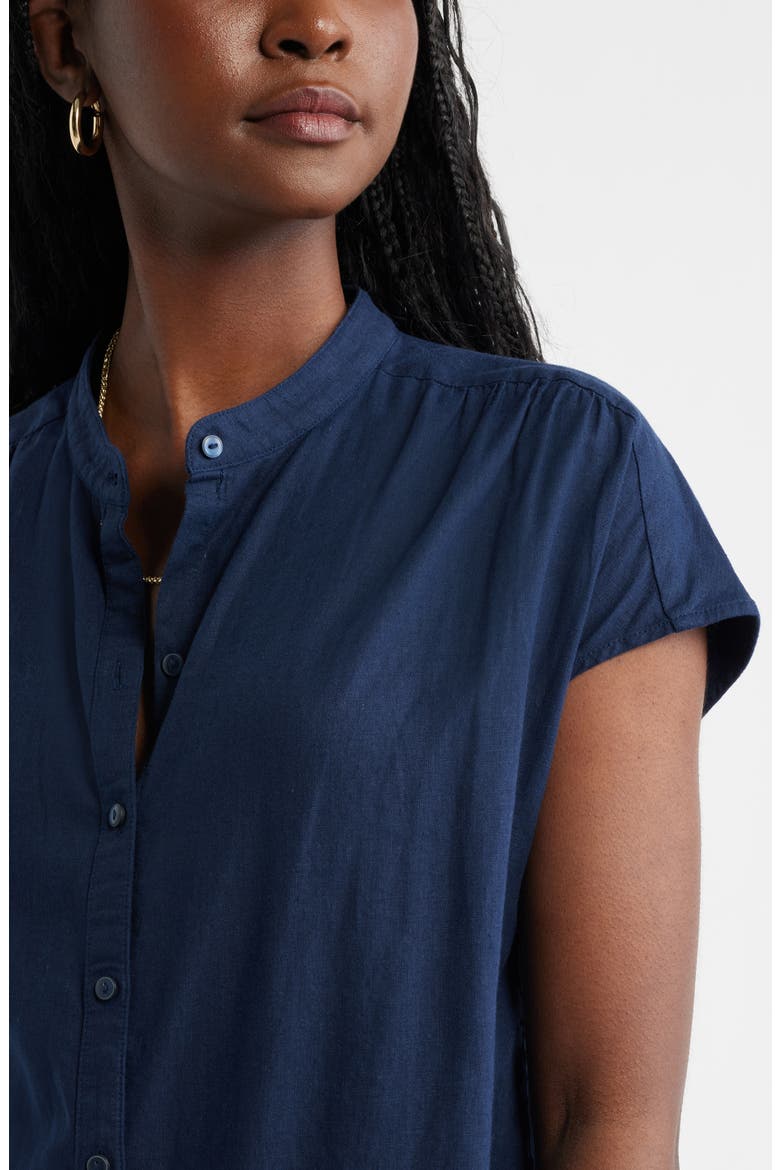 Linen Blend Shirt, Alternate, color, NAVY STILL