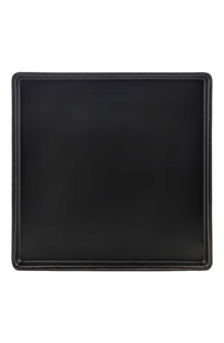 Stone Lain Grace Stoneware 4-Piece Dinner Plate Set, Alternate, color, Black Matte