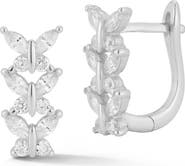 GLAZE JEWELRY Cubic Zirconia Butterfly Huggie Hoop Earrings