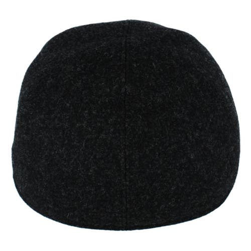 Wigens Classic Wool Baseball Earflap Cap In Black