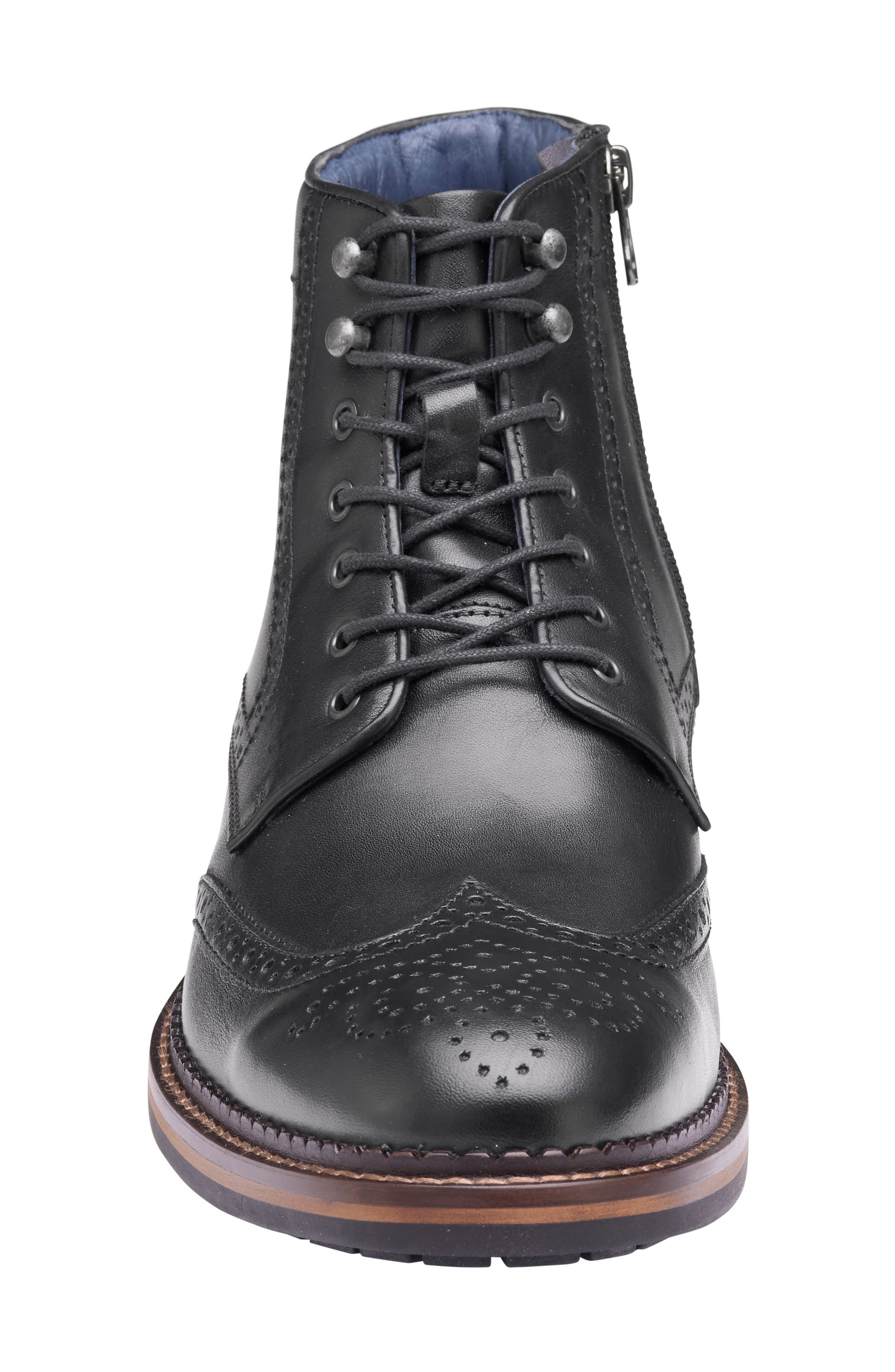 Johnston & Murphy XC Flex Connelly Wingtip Boot, Alternate, color, Black Full Grain