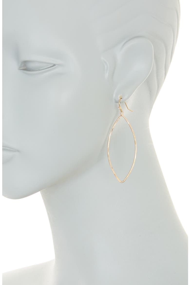 Hammered Marquise Drop Earrings, Alternate, color, GOLD