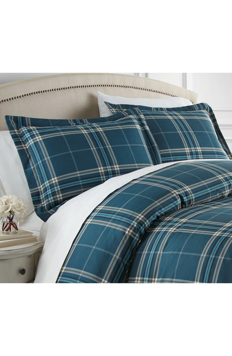 SOUTHSHORE FINE LINENS Premium Quality Vilano Springs Comforter Set, Alternate, color, Plaid Blue