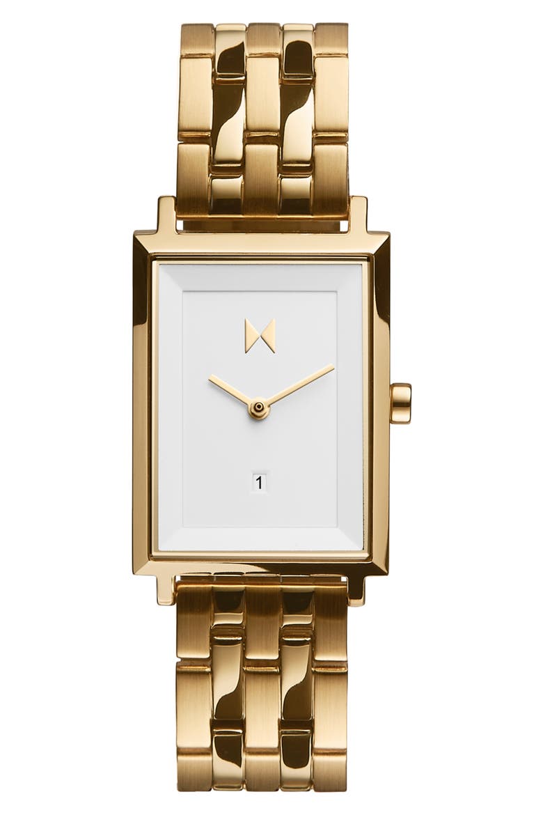 Signature Square Bracelet Watch, 24mm, Main, color, GOLD/ WHITE/ GOLD