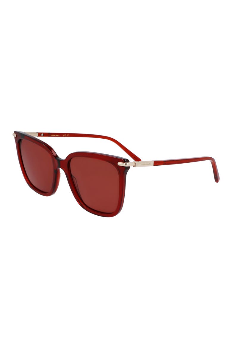 Prisma 56mm Modified Butterfly Sunglasses, Alternate, color, TRANSPARENT RED