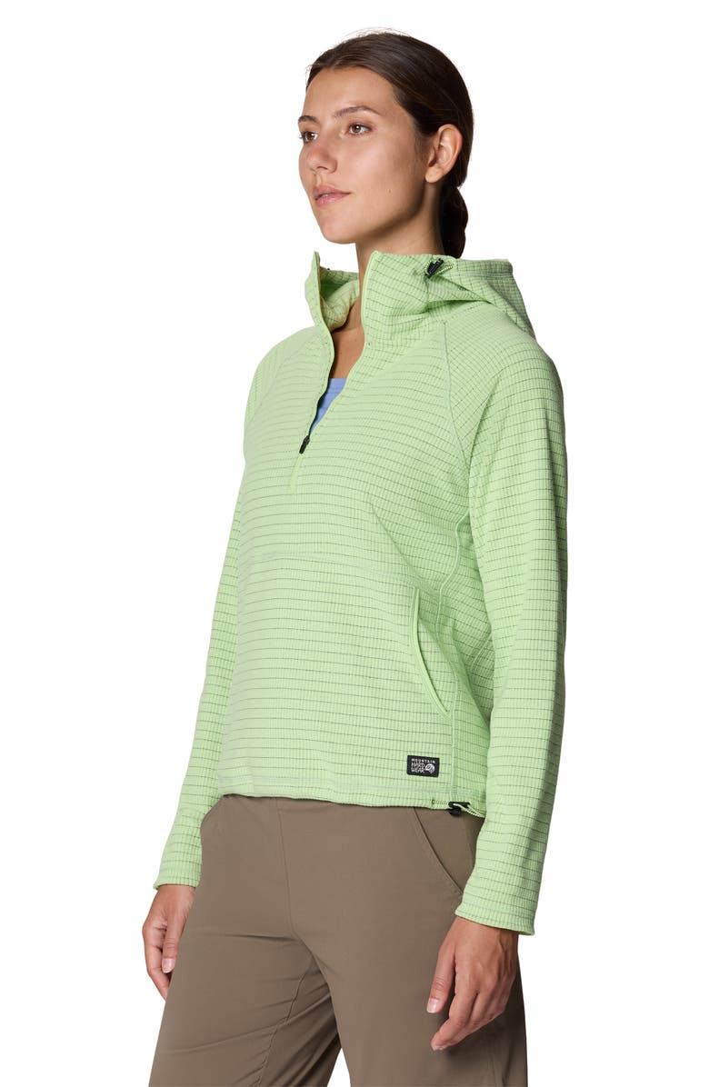 Mountain Hardwear Summit Grid Half Zip Hoodie, Alternate, color, Frozen In Lime