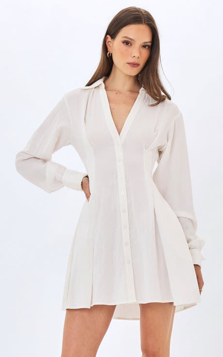 Nanette Lyocell Poplin Shirt Mini Dress