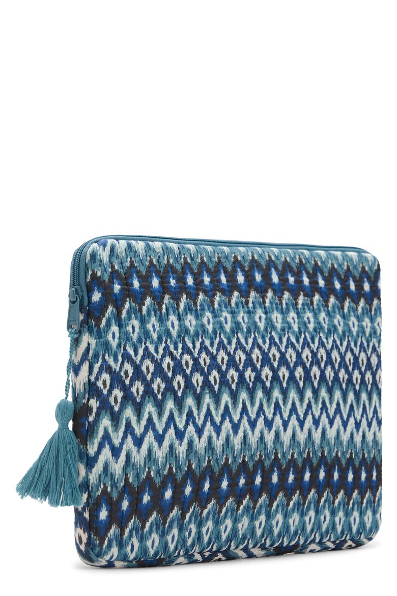Print Quilted Cotton Laptop Case, Main, color, BLUE