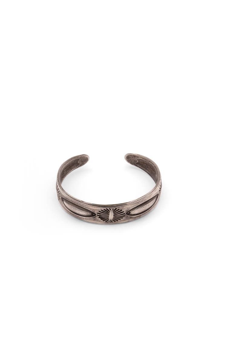 Navajo Engraved Sterling Silver Bracelet, Alternate, color, Silver