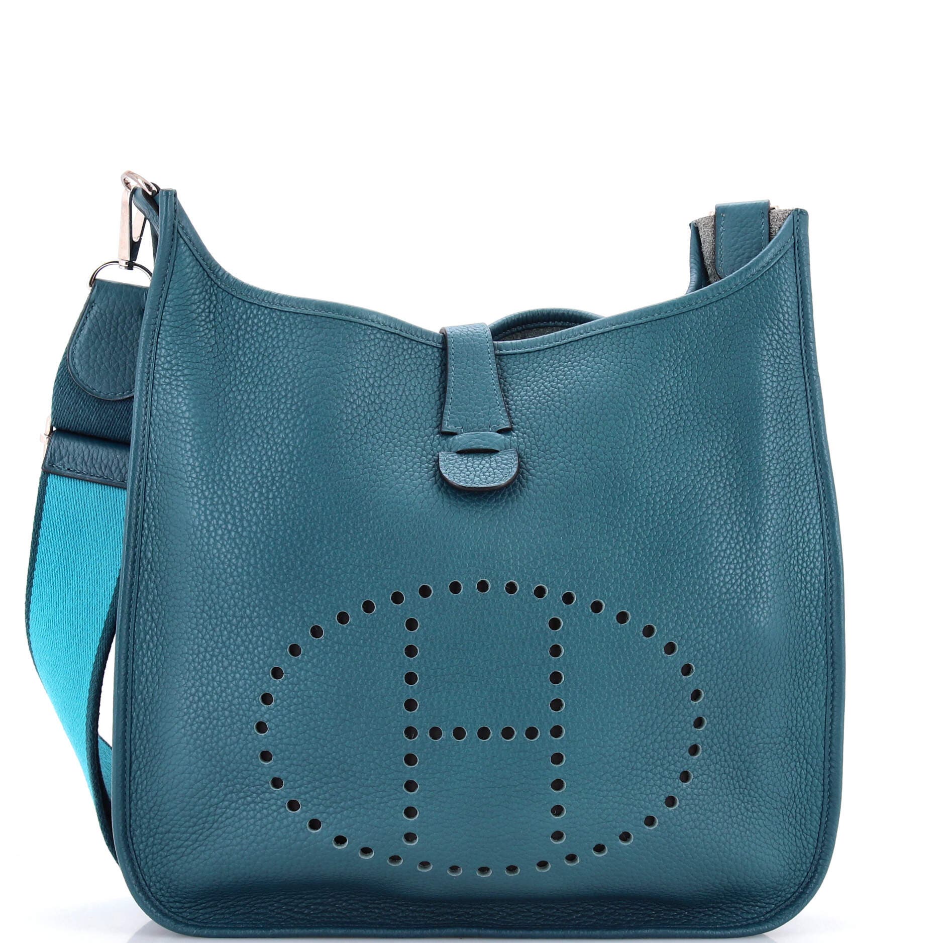 Pre-Owned Hermes Evelyne Bag Gen III Clemence GM, Main, color, Colvert