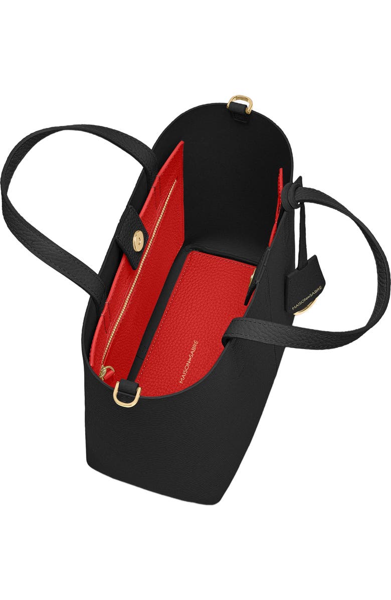 MAISON de SABRÉ Small Leather Soft Tote, Alternate, color, Rouge Noir