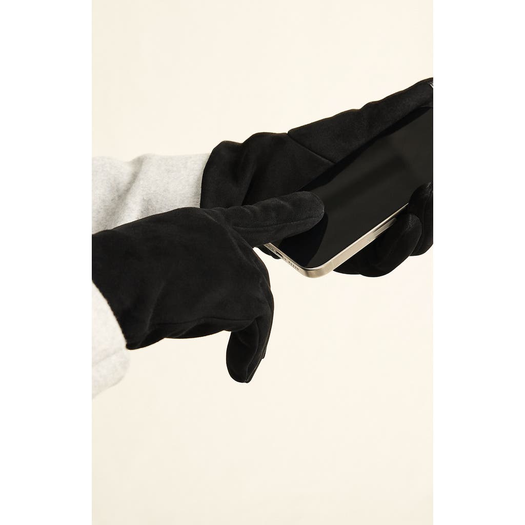 Lands' End Suede Tech Gloves in Black at Nordstrom, Size Large
