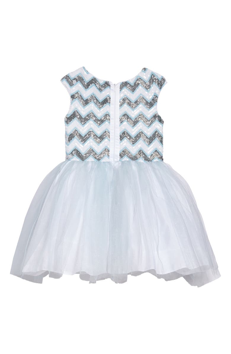 Pippa & Julie Chevron Sequin & Tulle Dress, Alternate, color,