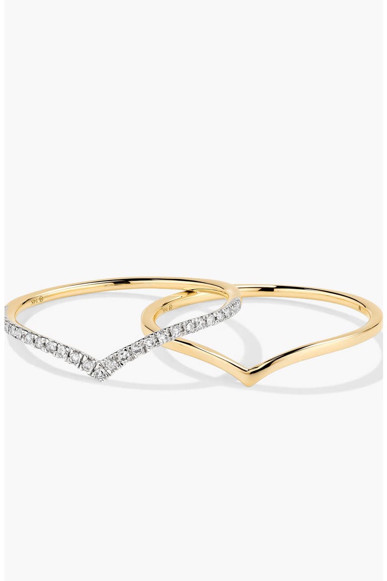 Wishbone Stacker Ring Set, Main, color, Yellow Gold