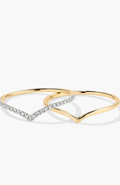 Wishbone Stacker Ring Set