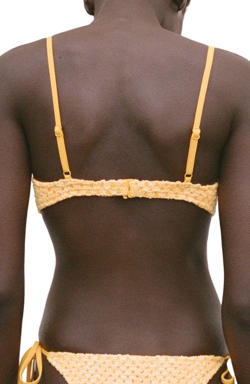 Mango Crochet Bikini Top In Yellow