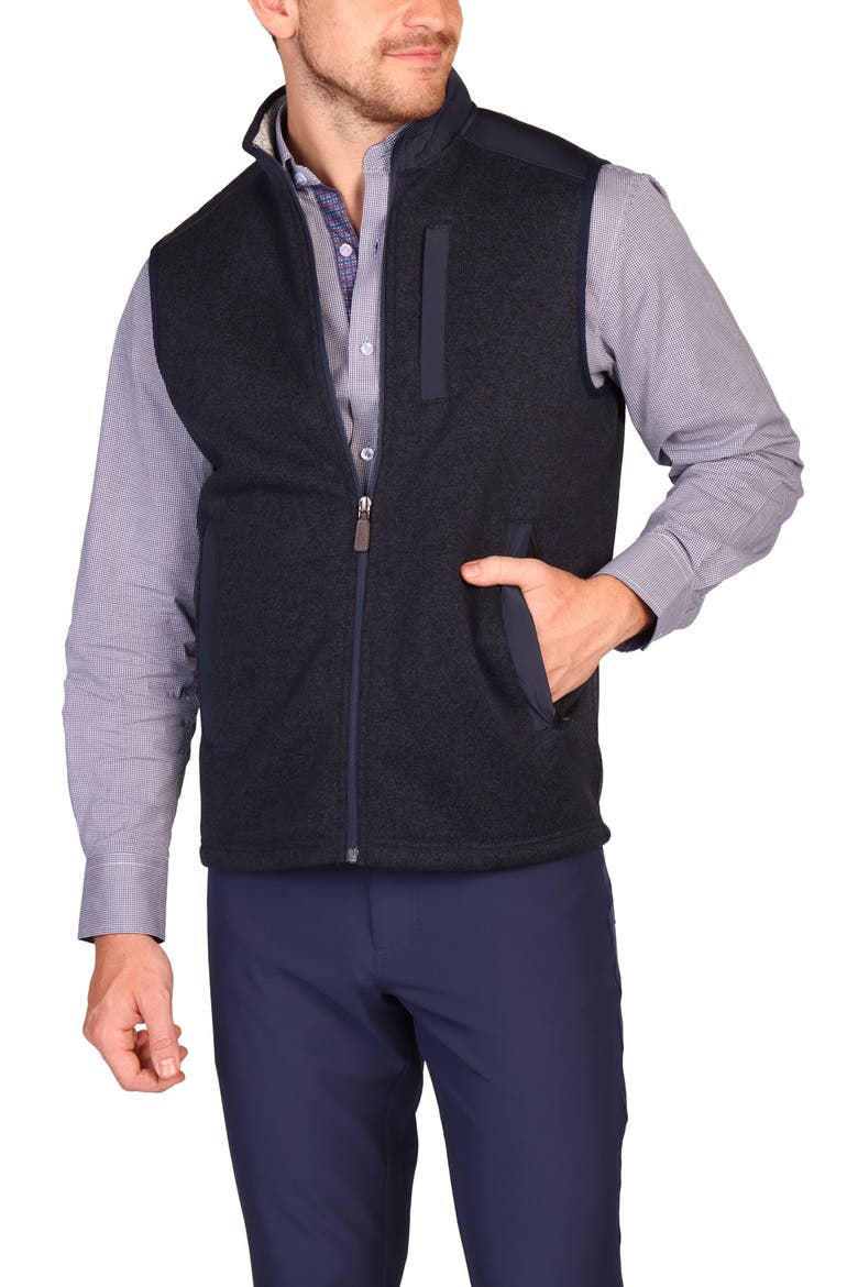 Full Zip Knit Vest, Alternate, color, NAVY