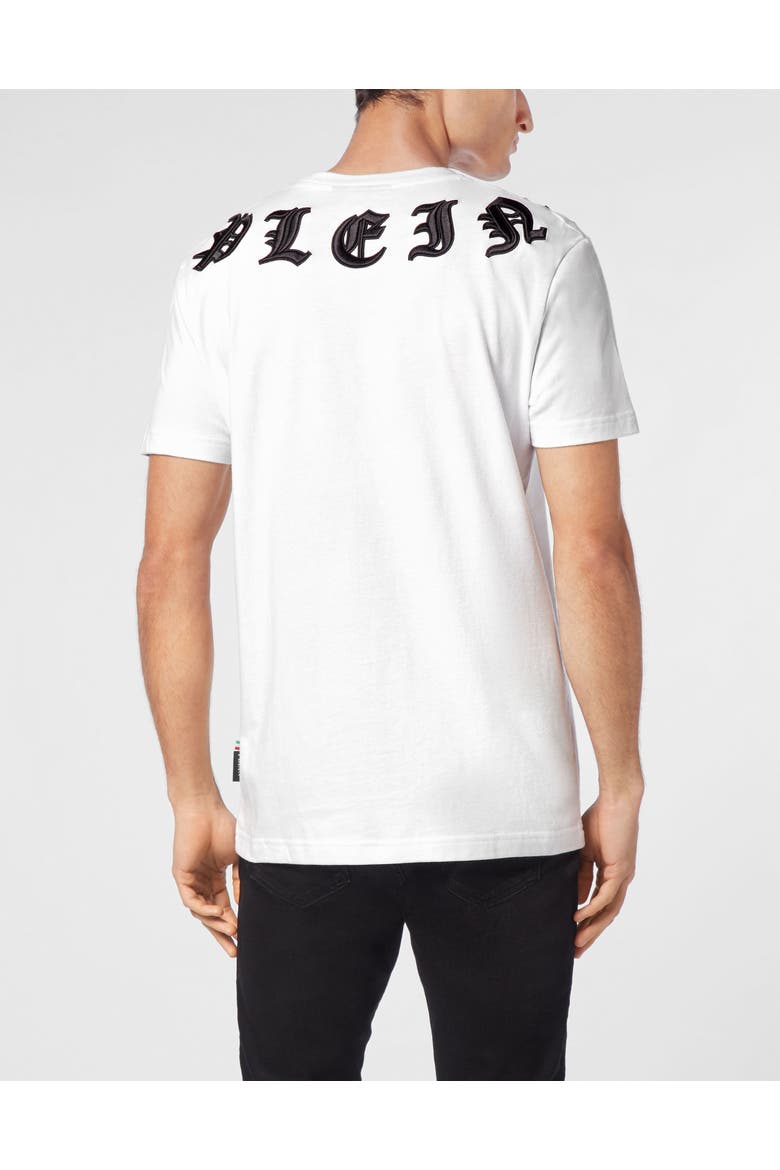 T-Shirt Round Neck Gothic Plein Men, Alternate, color, white