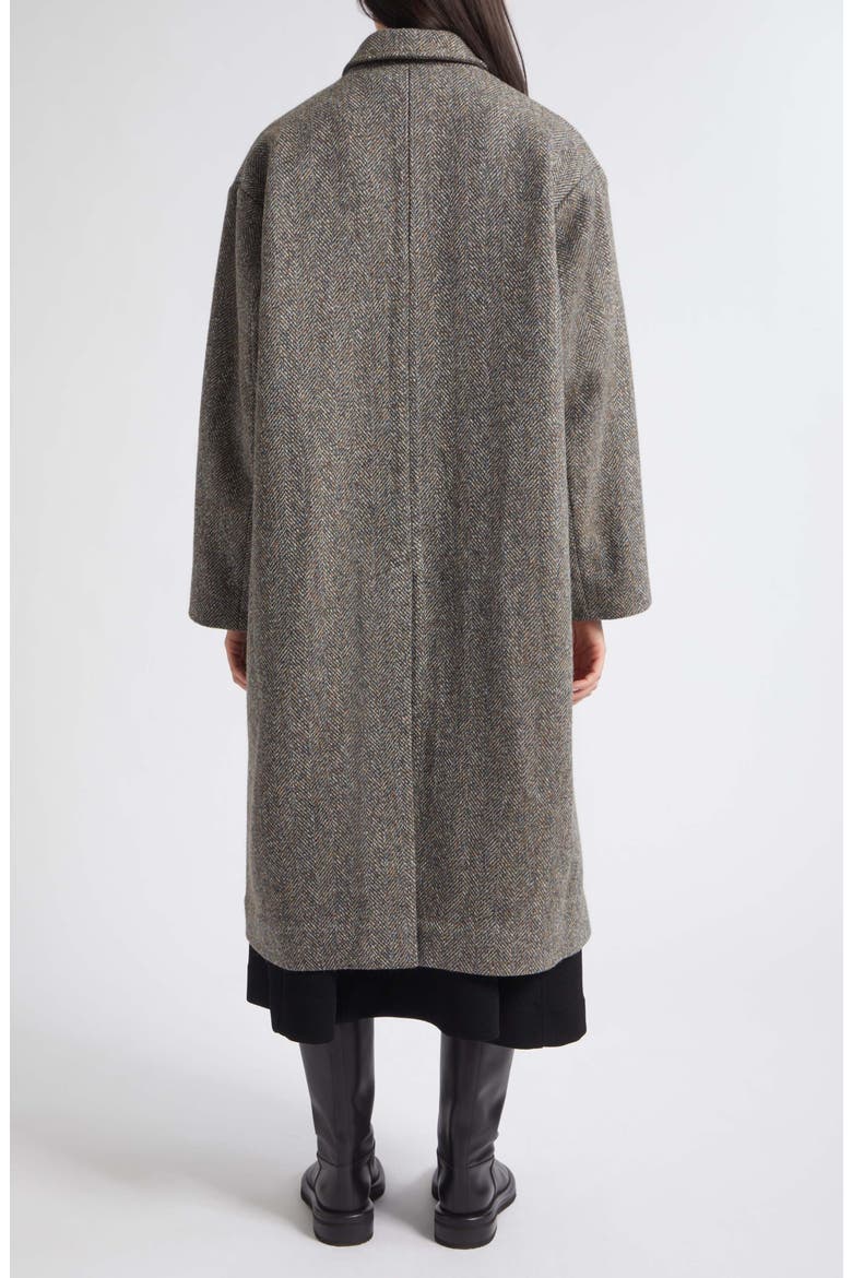 Brodie Herringbone Wool Coat, Alternate, color, RUST/ PETROL HERRINGBONE