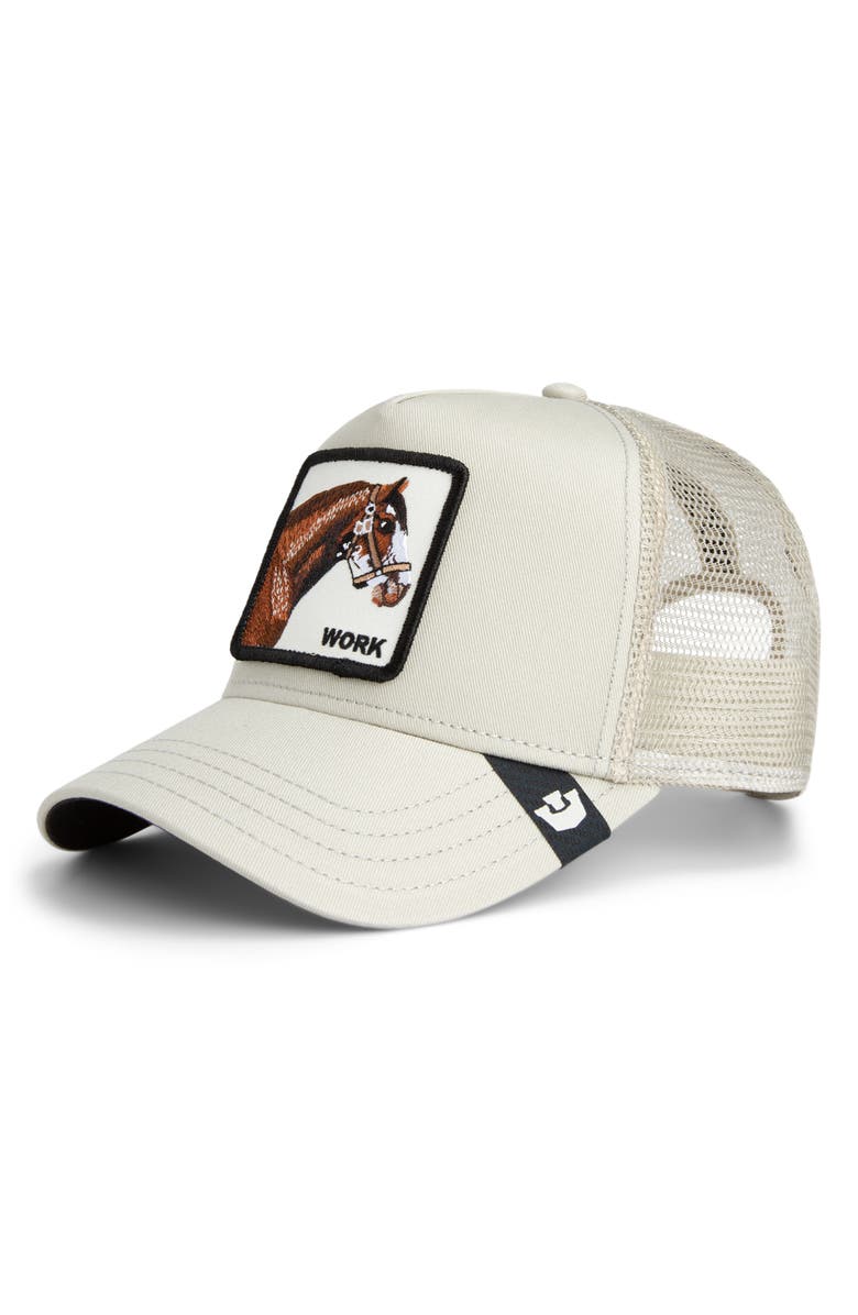 Goorin Bros. Work Horse Embroidered Patch Trucker Hat, Alternate, color, Scout