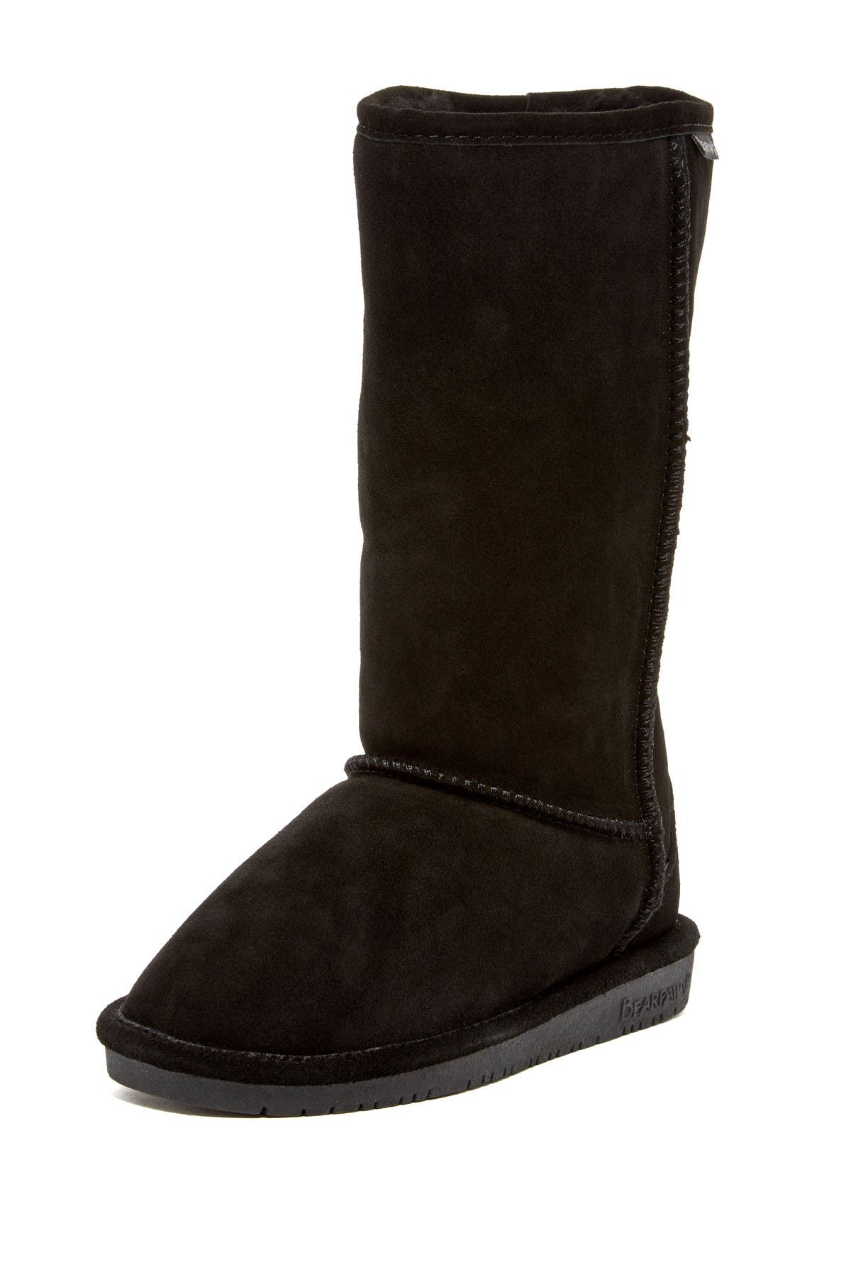 BEARPAW Emma Tall Genuine Sheepskin Lined Boot, Alternate, color, Black Ii