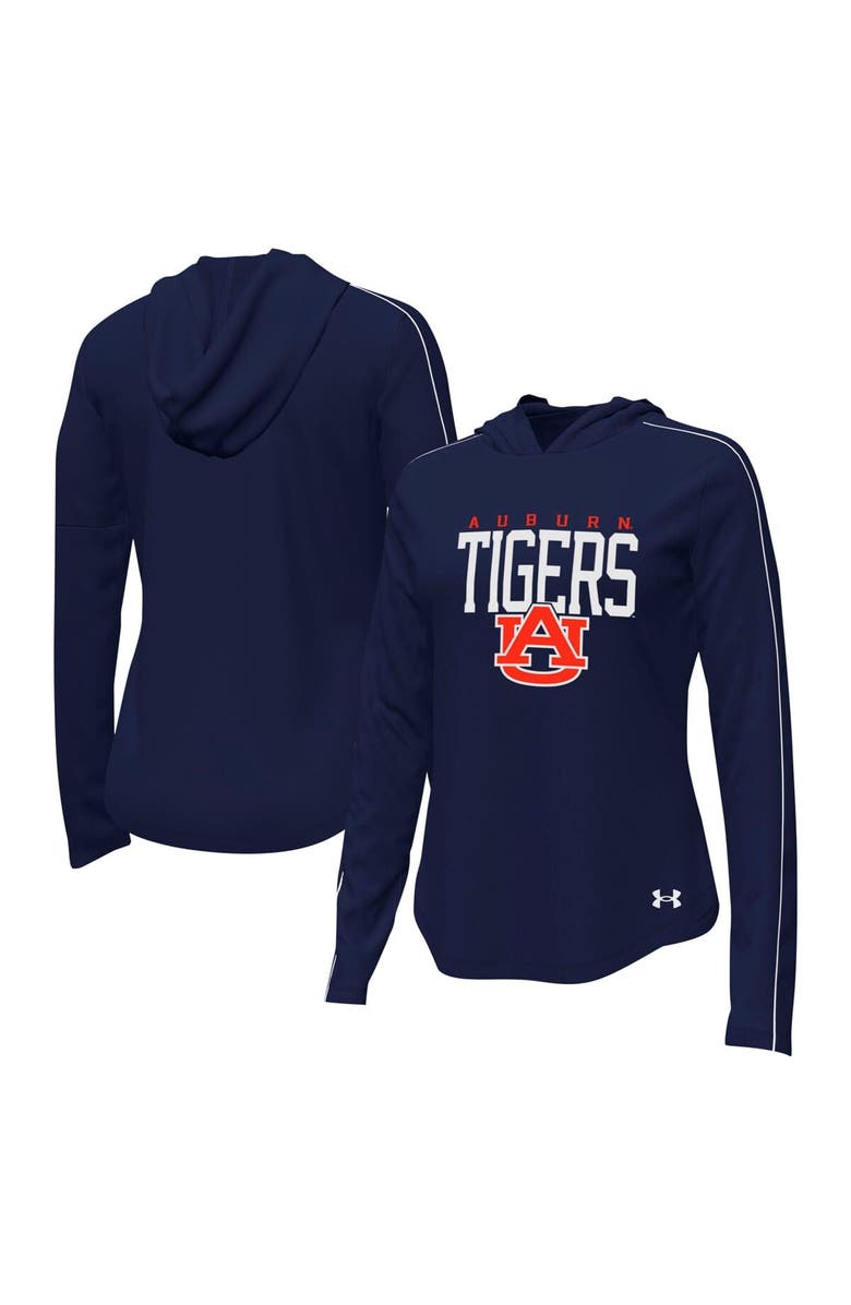 Under Armour Women's Under Armour Navy Auburn Tigers Gameday Knockout Long Sleeve Hooded T-Shirt, Main, color, Navy