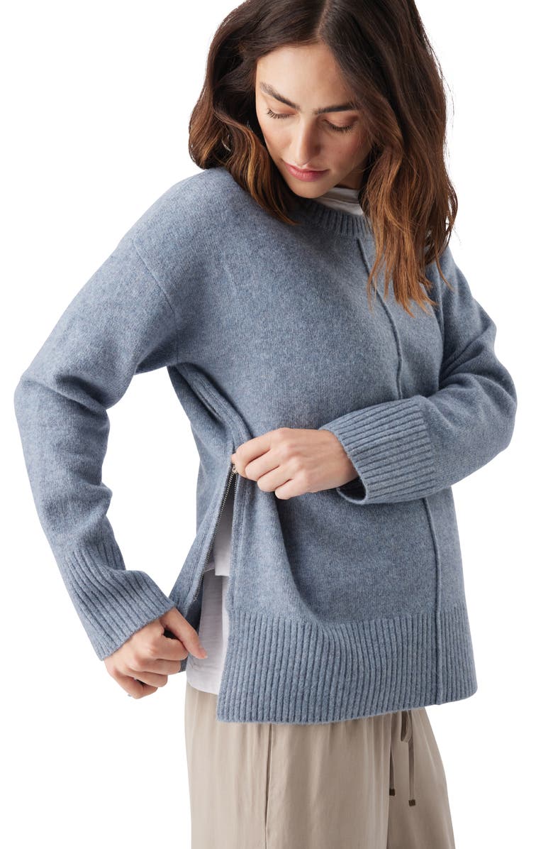 Ripe Maternity Eva Nursing Knit, Alternate, color, Blue Marle