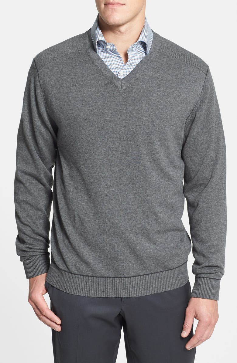 Cutter & Buck 'Broadview' Cotton V-Neck Sweater, Main, color,
