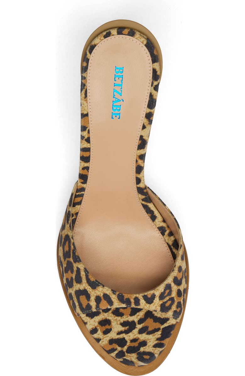 BETZÁBE Jenni Sandal, Alternate, color, Tan Leopard Suede Tonal Heel