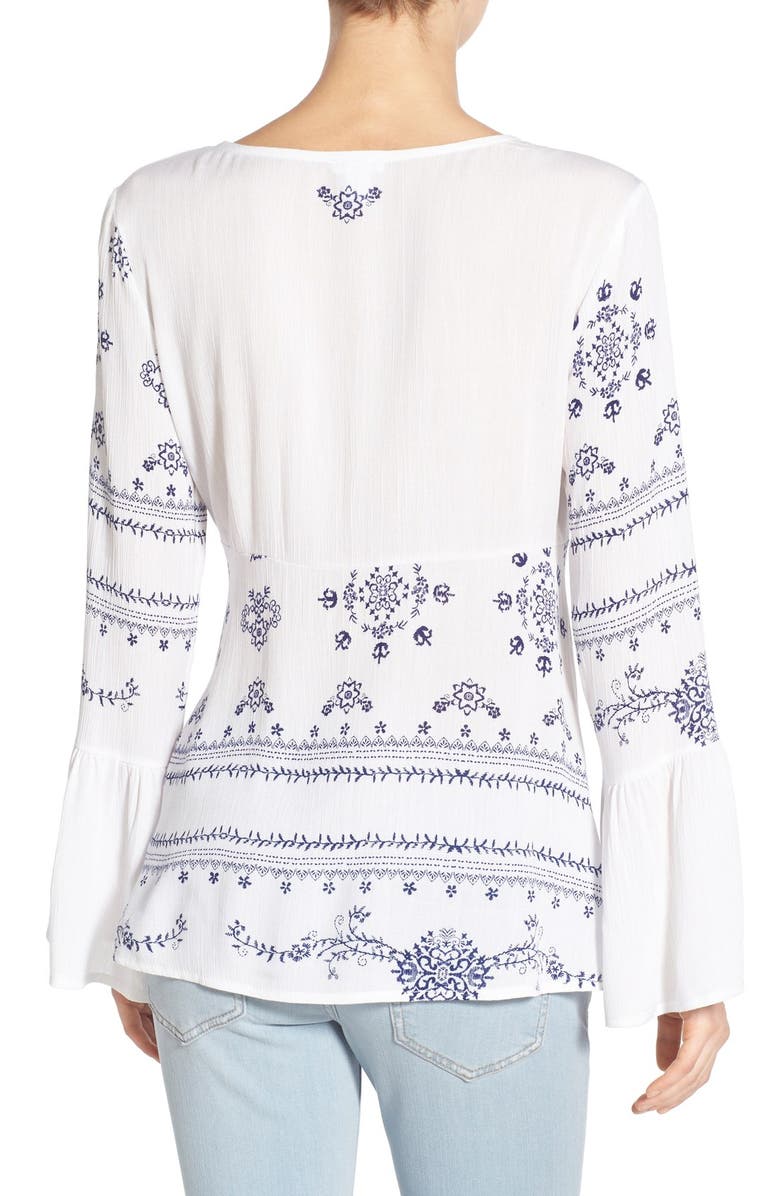 BP. Print Lace-Up Peasant Top, Alternate, color, 