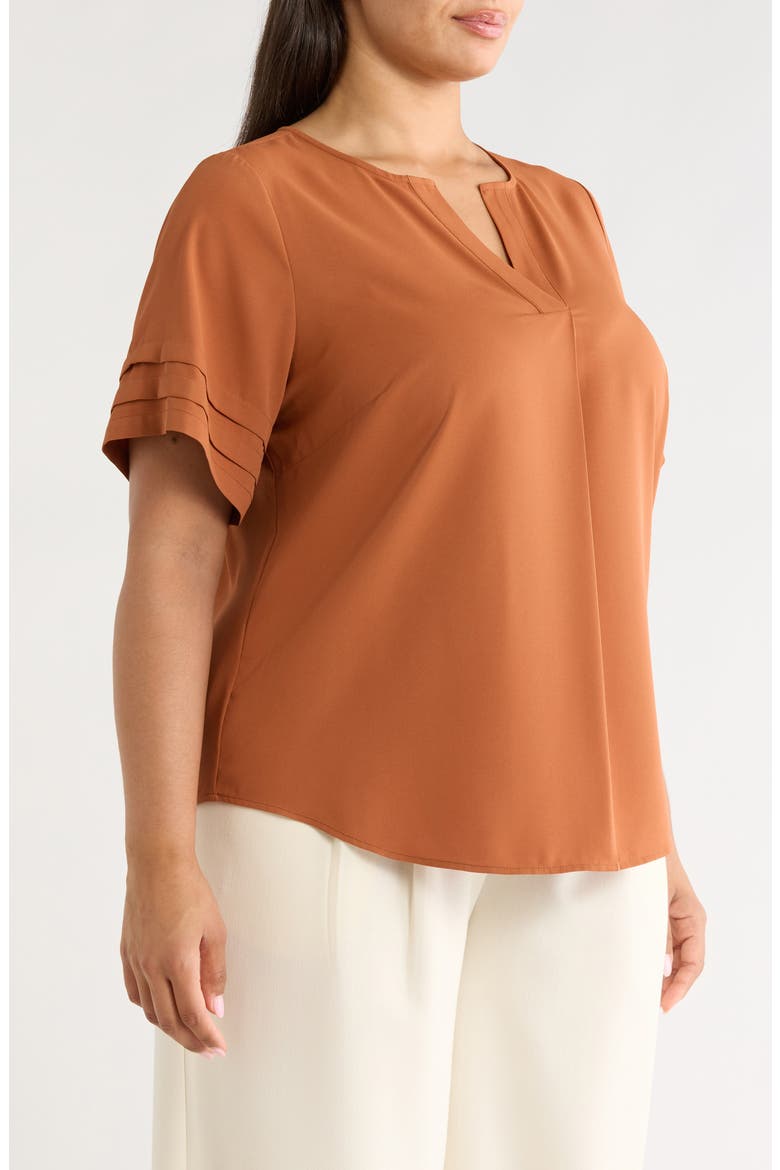 Pleat Popover Top, Alternate, color, CEDAR SPICE