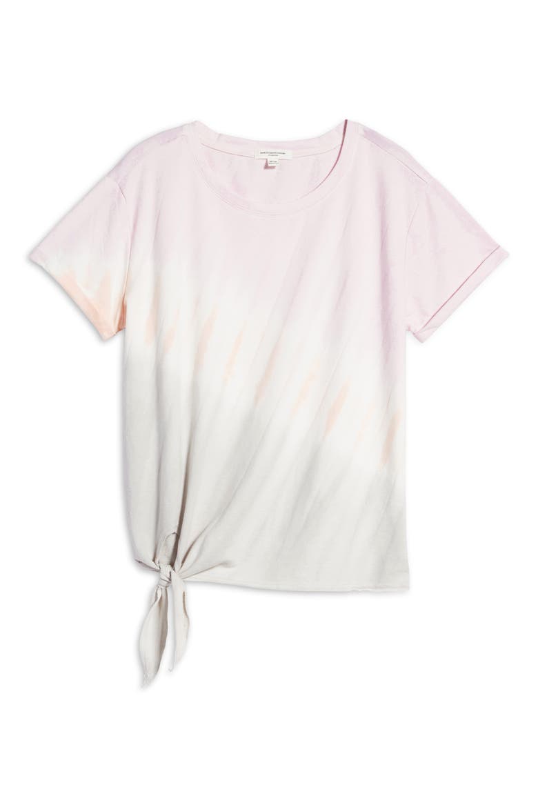 French Terry Side Tie T-Shirt, Alternate, color, LILAC/ GREY