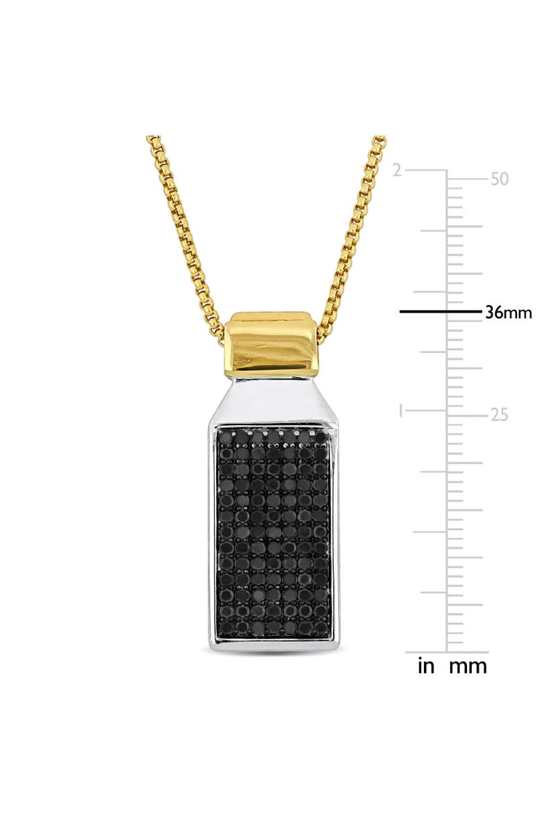 Black Diamond Rectangular Cluster Necklace 14k, Alternate, color, Black Diamond