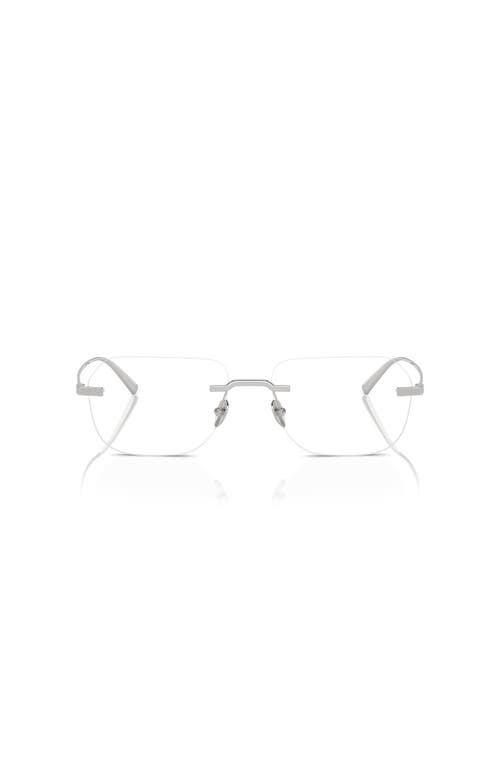 Ferrari 57mm Rectangle Optical Glasses In Silver
