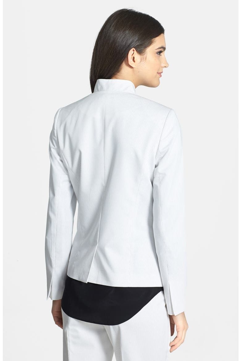Pinstripe Reverse Lapel Jacket, Alternate, color, IVORY/ BLACK
