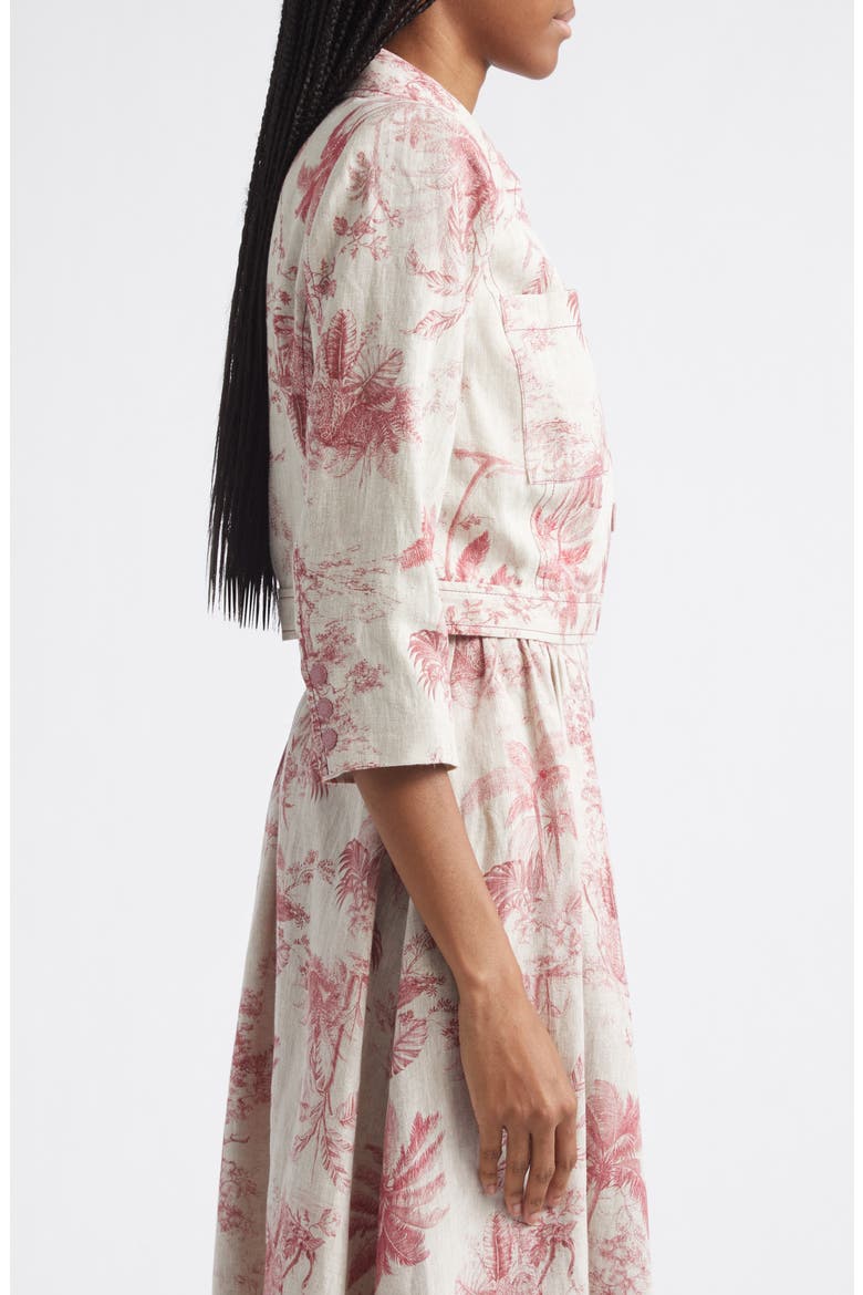 Eda Jungle Toile Linen Jacket, Alternate, color, TAN MLTI TEXTURED JUNGLE TOILE