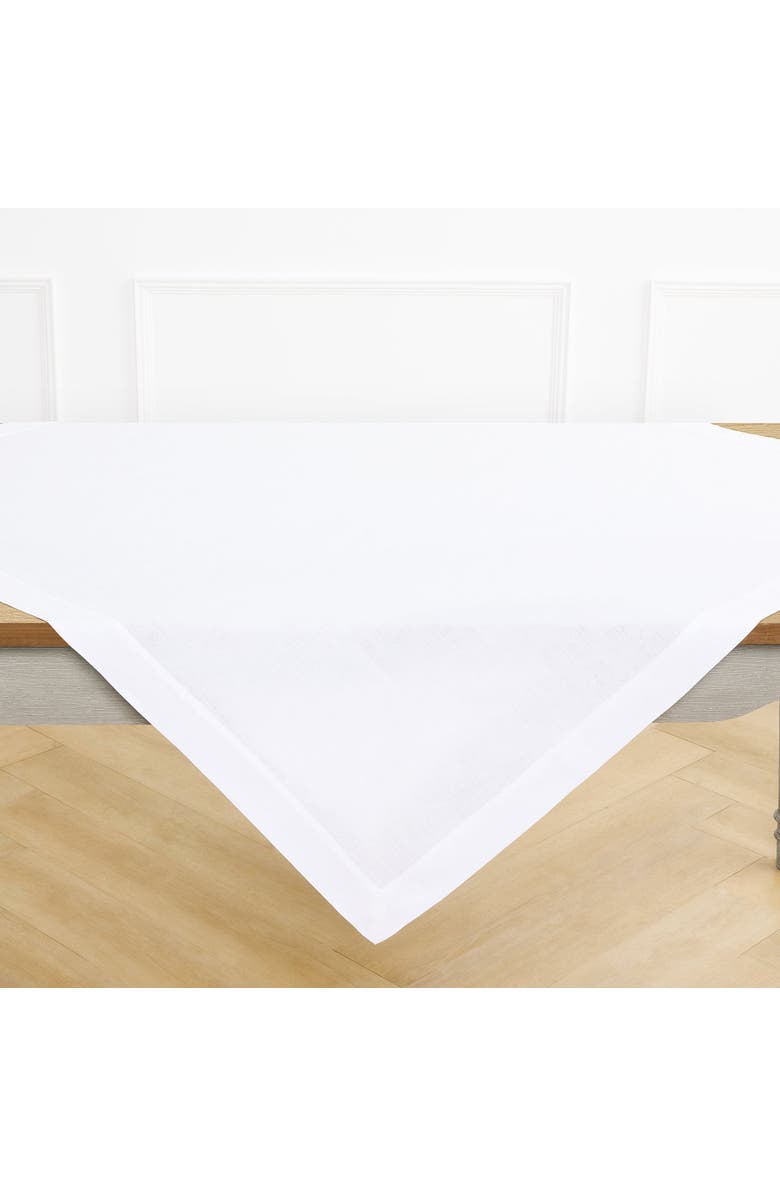 Solino Home Linen Table Throw - Fete, 52" x 52", 52" x 52", Alternate, color, White