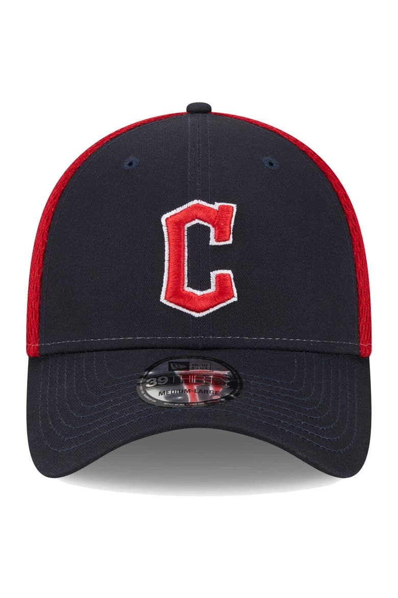 Men's New Era Navy Cleveland Guardians Team Neo 39THIRTY Flex Hat, Alternate, color, Navy