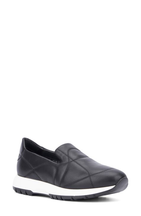 Black quilted slip on shoes online