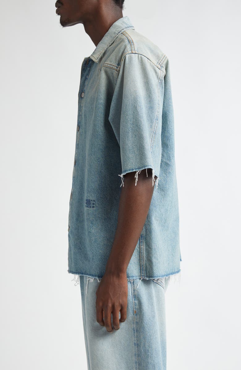 MM6 Maison Margiela Raw Edge Denim Shirt, Alternate, color,