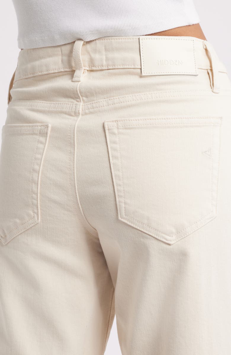 HIDDEN JEANS Pintuck Mid Rise Flare Jeans, Alternate, color, Ecru