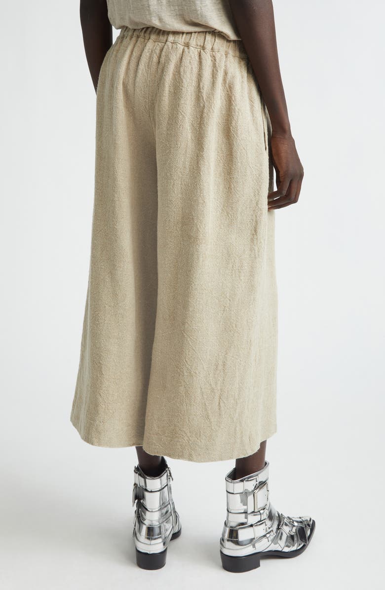Comme des Garçons Heavyweight Linen Canvas Crop Wide Leg Pants, Alternate, color, Ecru