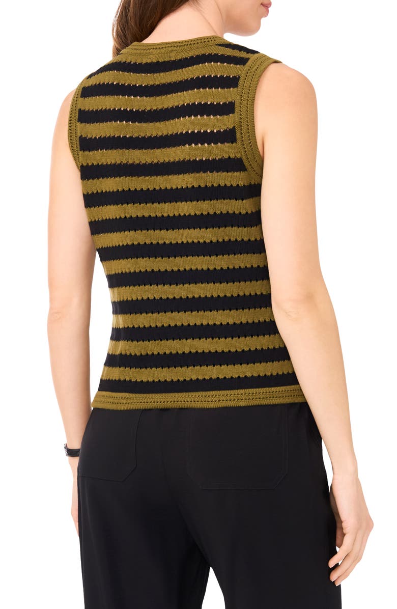 Halogen<sup>®</sup> Pointelle Sleeveless Sweater, Alternate, color, Olive Moss