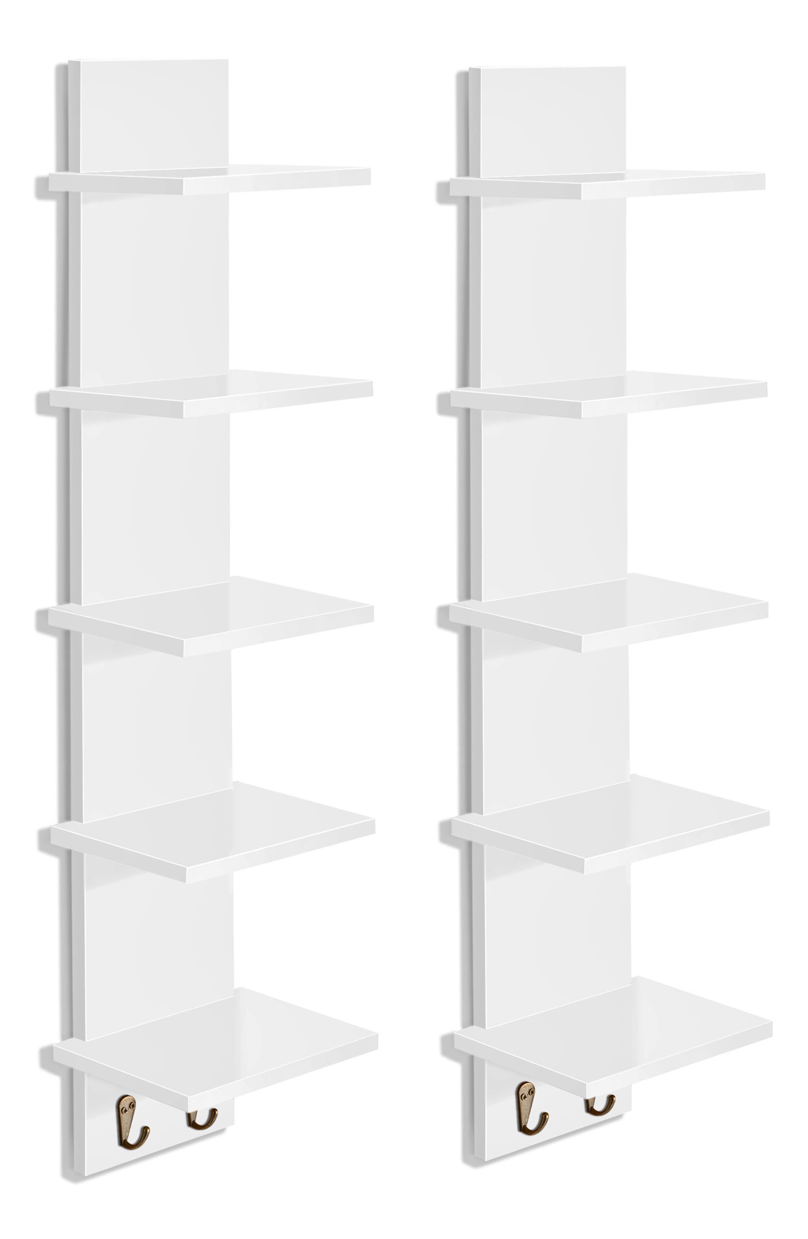 Set of 2 5-Tier Wall Shelves