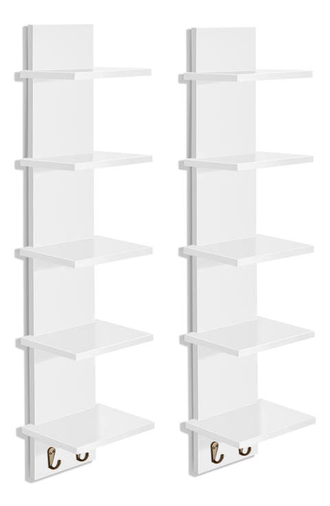 Set of 2 5-Tier Wall Shelves