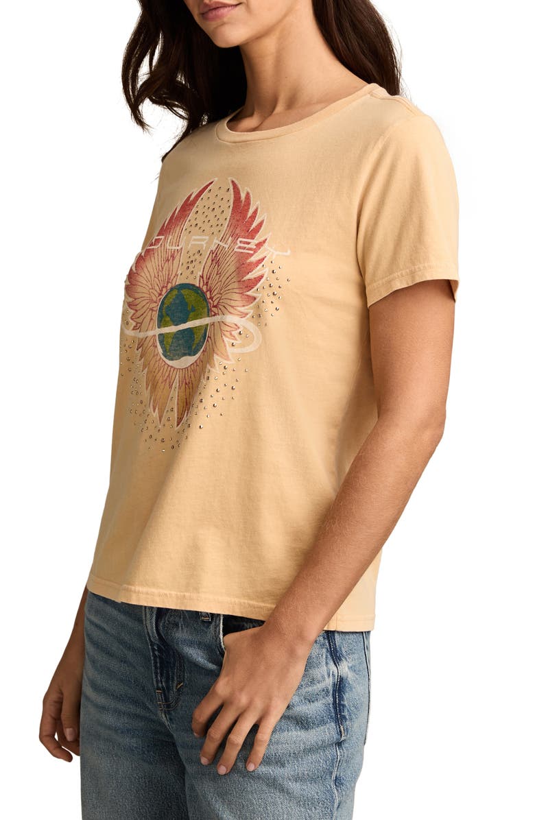 Lucky Brand Journey Wings Embellished Cotton Graphic T-Shirt, Alternate, color, New Wheat