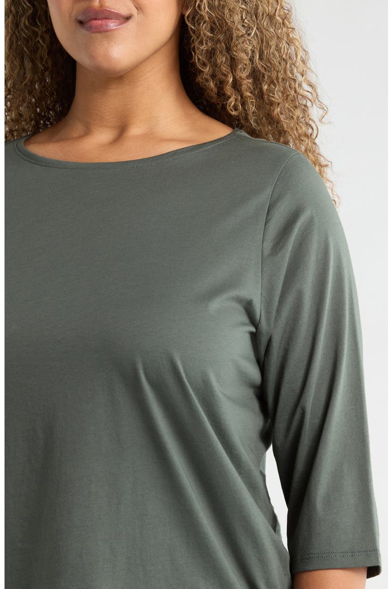 Bateau Neck Organic Cotton Top, Alternate, color, EVERGLADE