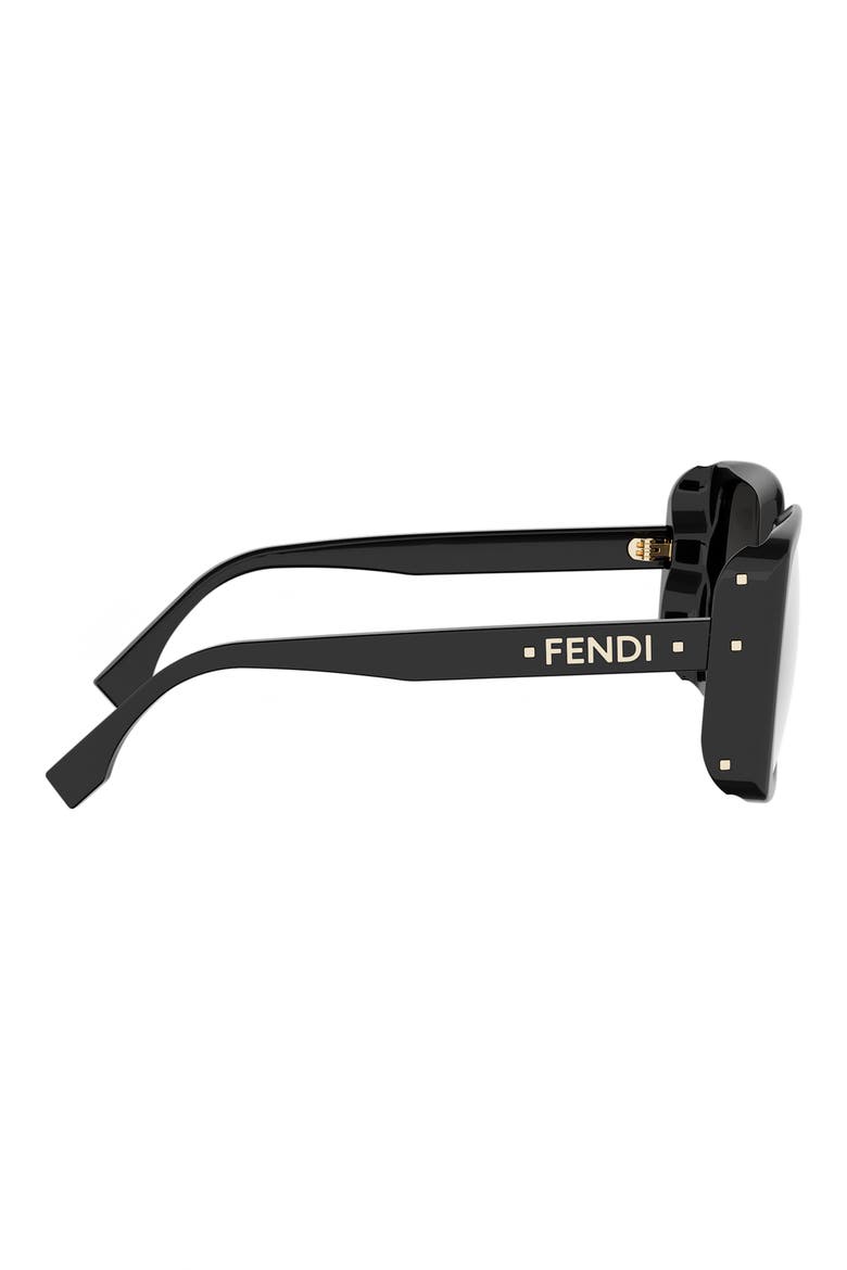 Frame 55mm Square Sunglasses, Alternate, color, SHINY BLACK / GRADIENT SMOKE
