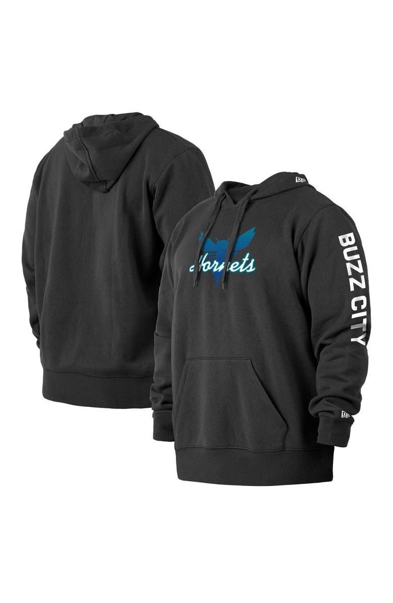 New Era Men's New Era Black Charlotte Hornets 2021/22 City Edition Big & Tall Pullover Hoodie, Main, color, 