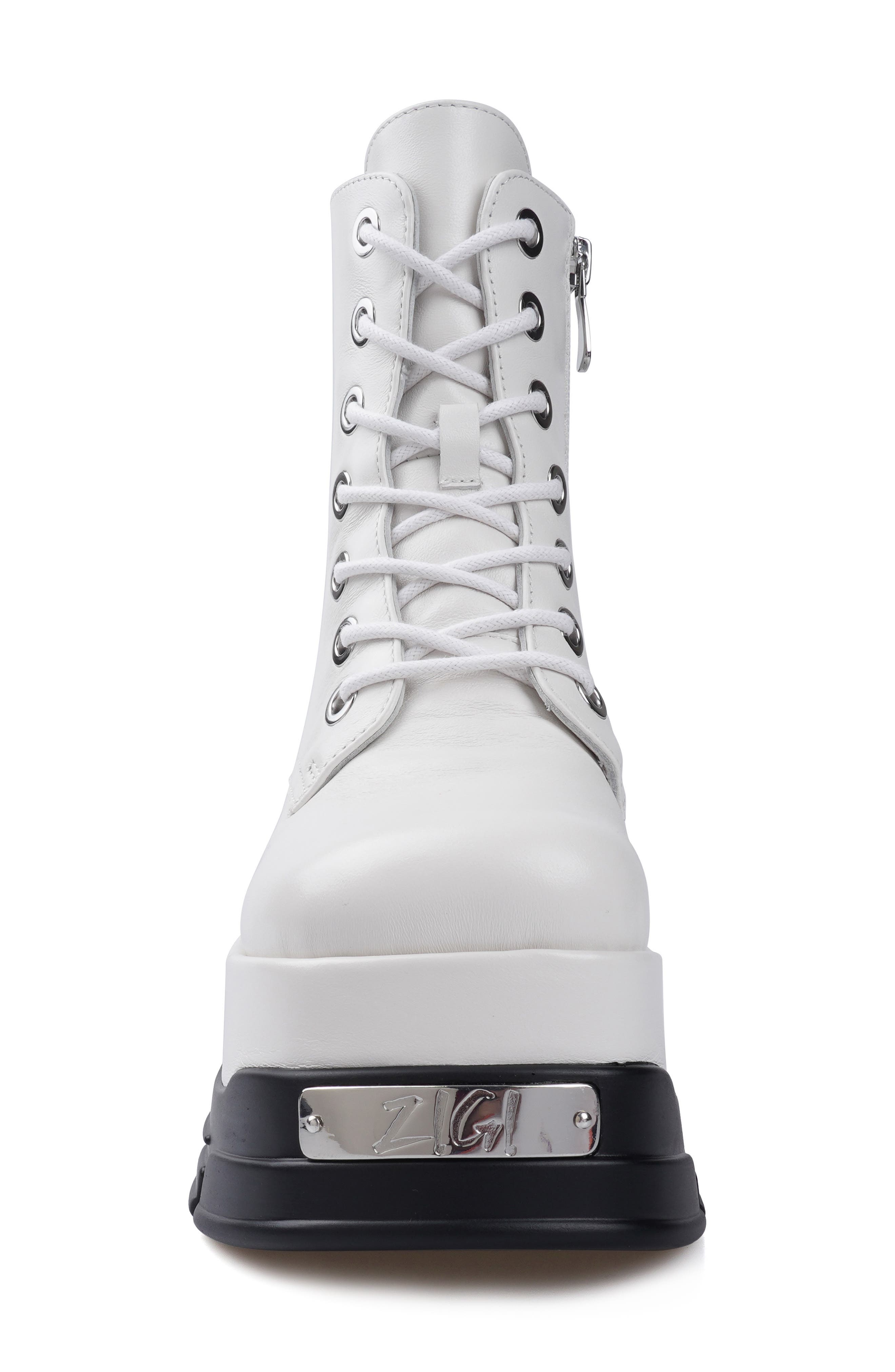 ZIGI Cataleya Platform Combat Boot, Alternate, color, Off White Leather